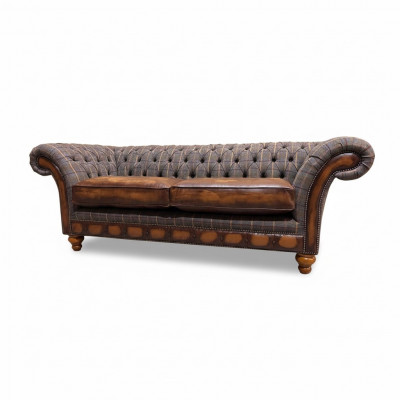 Salon Nowoczesna Sofa 3 miejsce do siedzenia Design Style Meble Chesterfield Sofy Szara Nowość
