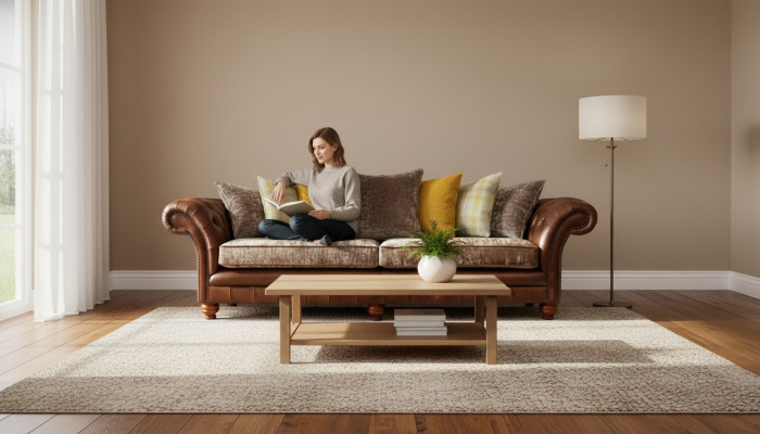 Sofa Couch 3 miejsce do siedzenia Design Couch Podkładka Włókienniczy Classic Trzyosobowa Nowość