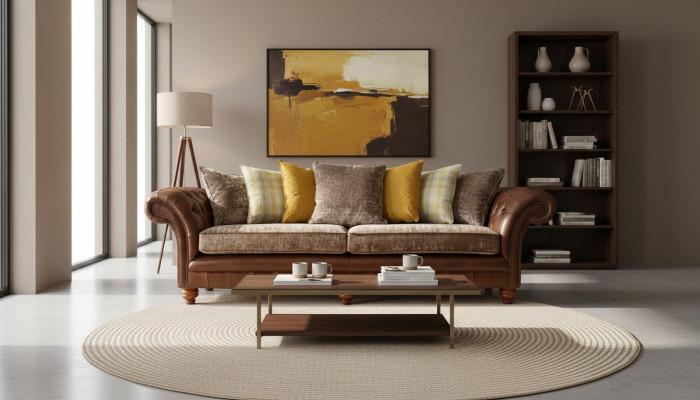 Sofa Couch 3 miejsce do siedzenia Design Couch Podkładka Włókienniczy Classic Trzyosobowa Nowość