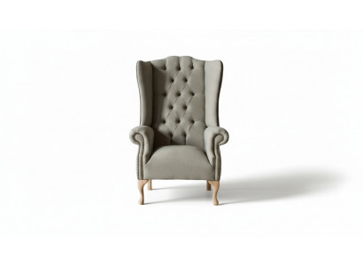 Szare uszyFotel Fotel Design Podkładka Chesterfield Włókienniczy do salonu