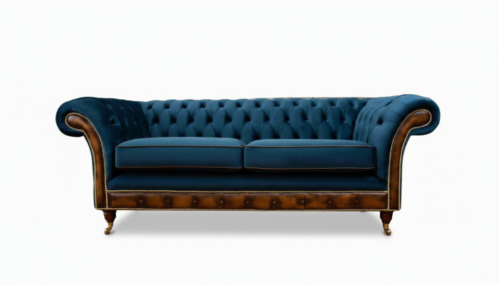 Designerska kanapa trzyosobowa Podkładka Sofa Chesterfield Pokój Meble Siedziba