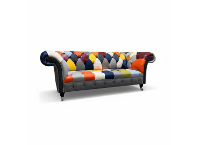 Chesterfield 3 miejsce do siedzenia Material Design Couch Podkładka Włókienniczy Modern Sofa Nowość
