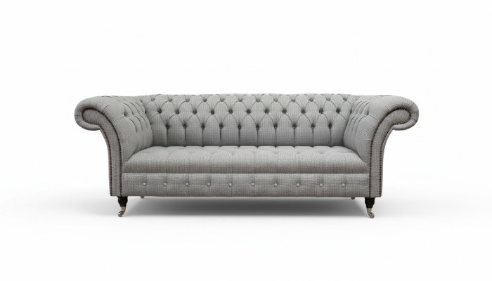 Chesterfield 3 miejsce siedzące Sofa Grey Design Couches Podkładka Sofy Couches