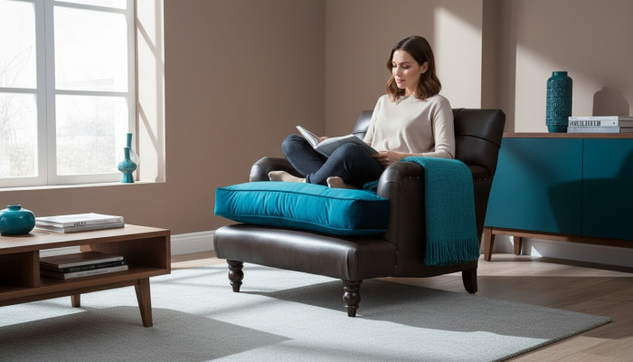 Chesterfield Fotel Couch 1 miejsce do siedzenia Sofy Podkładka Sofa Skóra Szara