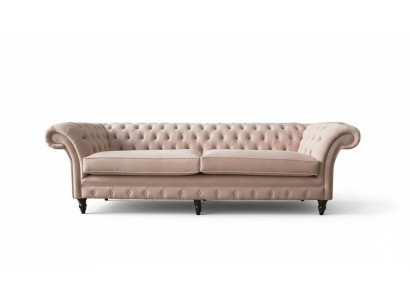 Modern Chesterfield 4 miejsce do siedzenia Design Sofa Różowe Meble tapicerowane Sofy Materiał Włókienniczy