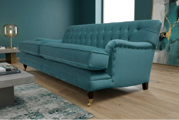 Sofa 3 miejsce do siedzenia Material Design Couch Podkładka Sofy Włókienniczy Modern Chesterfield 1
