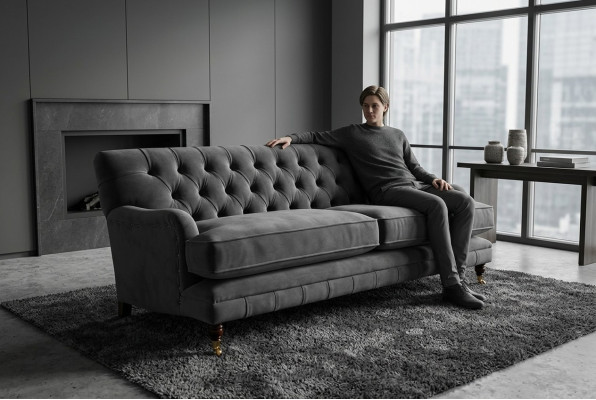 Designerska Sofa 3 miejsce do siedzenia Modern Couch Podkładka Szare Sofy Designerska Sofa