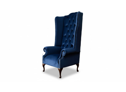 Fotel Chesterfield Couch Włókienniczy Lounge Podkładka Blue Luxury EarsFotel