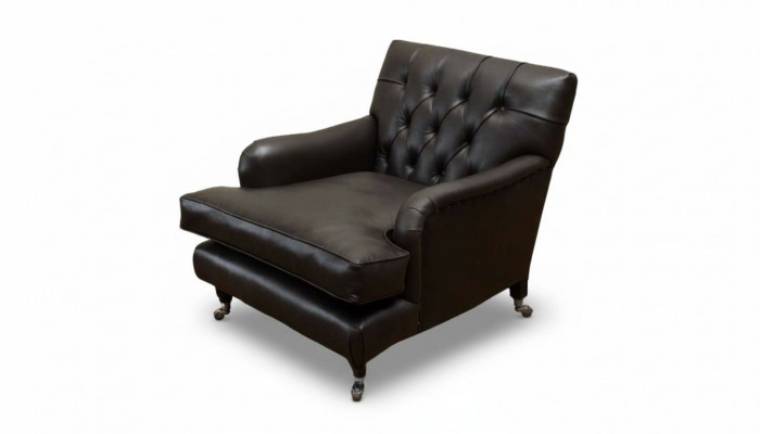 Designerski Fotel 1 miejsce siedzące Brown Skóra Włókienniczy Luksusowa Sofa Chesterfield