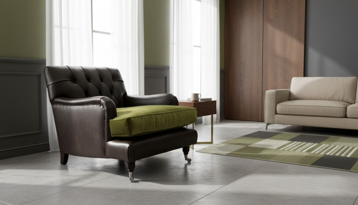 Chesterfield Fotel Design Podkładka Sofa Kanapa Chesterfield Skóra