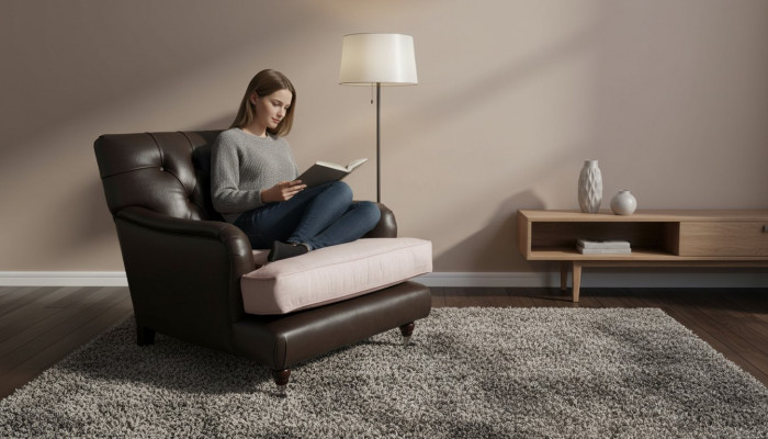 Fotel Design Sofa Relaks Lounge Brązowa Podkładka Luksusowa Chesterfield Nowa
