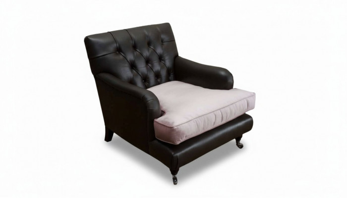 Fotel Design Sofa Relaks Lounge Brązowa Podkładka Luksusowa Chesterfield Nowa
