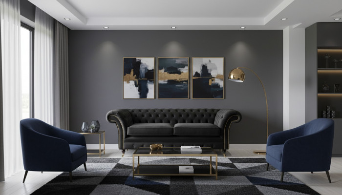 Chesterfield Sofa 3 miejsce do siedzenia Sofa Podkładka Luksusowe Włókiennicze Kanapy Sofy