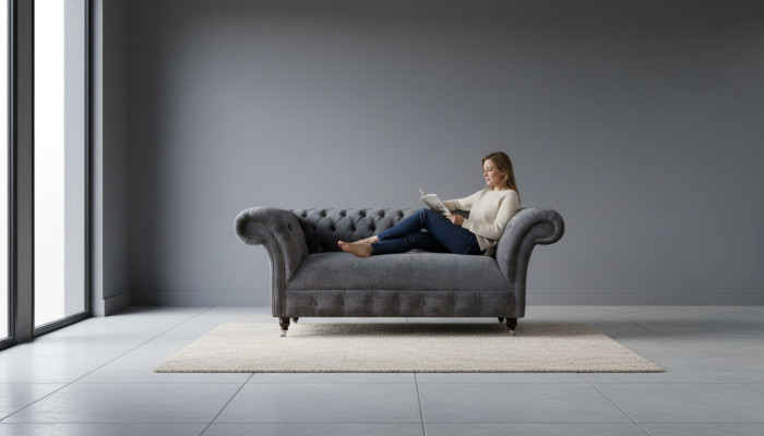 Chesterfield Couch Sofa 2 miejsce do siedzenia Podkładka Materiał Design Luksusowe Sofy Włókiennicze
