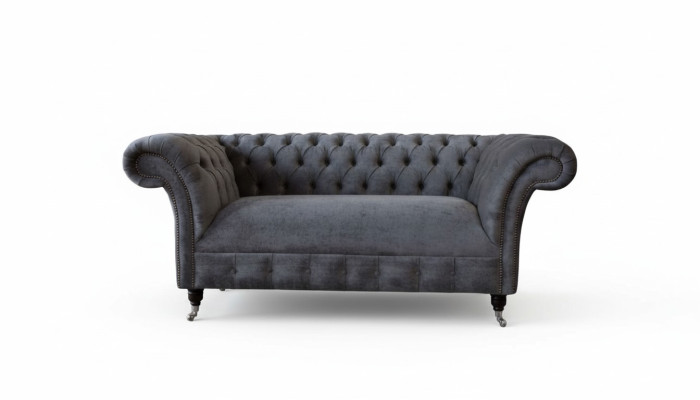 Chesterfield Couch Sofa 2 miejsce do siedzenia Podkładka Materiał Design Luksusowe Sofy Włókiennicze