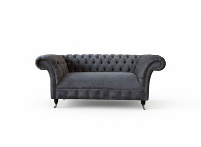 Chesterfield Couch Sofa 2 miejsce do siedzenia Podkładka Materiał Design Luksusowe Sofy Włókiennicze