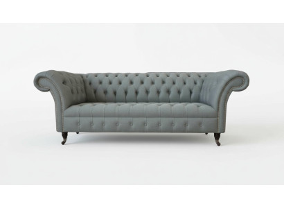 Sofa 3 miejsce do siedzenia Materiał kanapy Nowoczesny Luksus Szary Chesterfield Trzyosobowy Nowy
