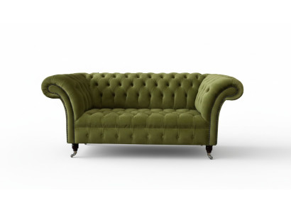 Sofa 2 miejsce do siedzenia Sofa Podkładka Sofa Materiał Chesterfield Couches Zielona Nowa