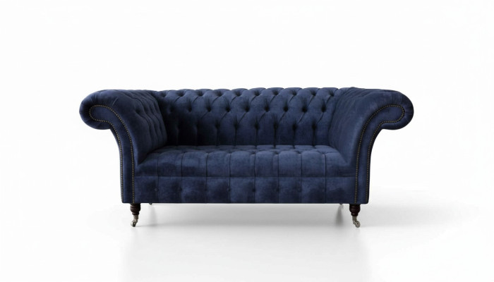 Chesterfield Design Sofa Couch 2 miejsce do siedzenia Podkładka Blue Sofas Couches Nowość