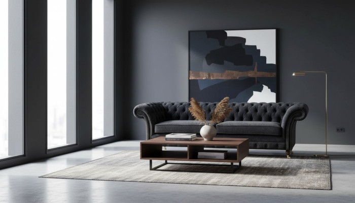 Sofa trzyosobowa Podkładka Czarny Sofa 3 Siedziba Sofy Pokój Meble Design