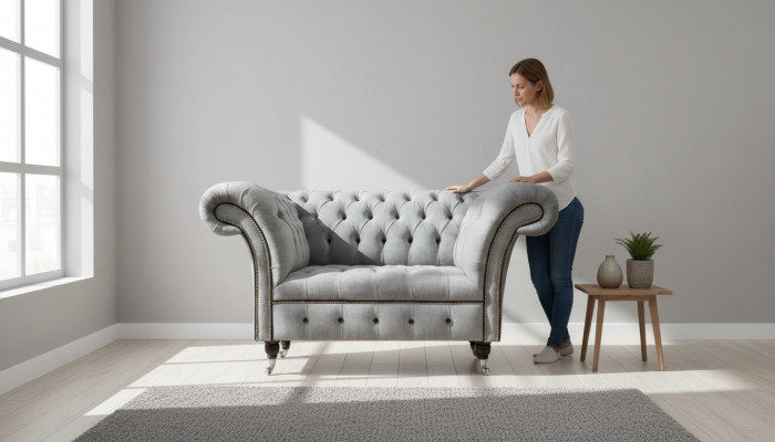 Chesterfield Fotel Materiał Living Room Design Podkładka Włókienniczy Design Luxury