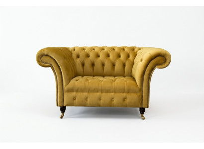 Kanapa Chesterfield Yellow Fotel Podkładka Luksusowe Kanapy Włókiennicze Nowe