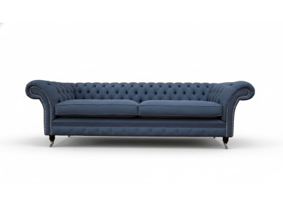 Design Sofa 4 miejsce do siedzenia Sofa Włókienniczy Podkładka Blue Sofas Chesterfield Nowość