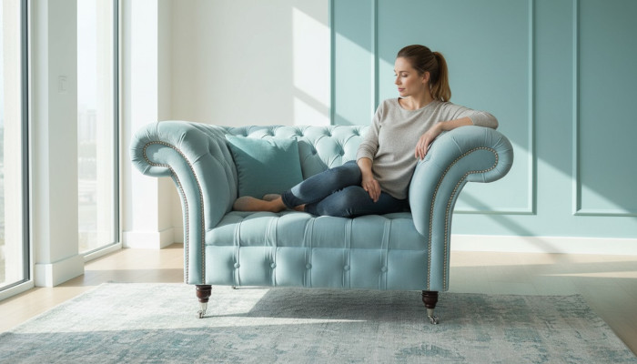 Chesterfield Fotel Turquoise Podkładka Sofa 1 miejsce do siedzenia Design Podkładka Nowość