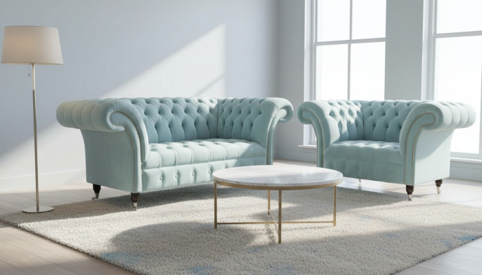 Chesterfield Fotel Turquoise Podkładka Sofa 1 miejsce do siedzenia Design Podkładka Nowość