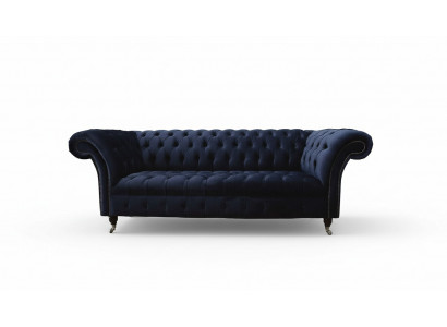Luksusowa Sofa Trzyosobowa Niebieski Materiał Włókienniczy Styl Kanapy Sofy Kanapy Meble