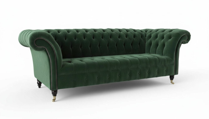 Design Sofa 3 miejsce do siedzenia Sofa Podkładka Chesterfield Living Room Włókienniczy Kanapy
