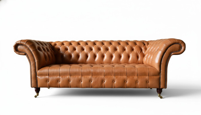 Sofa 3 miejsce do siedzenia Siedziba Nowoczesne Sofy Chesterfield Kanapy Podkładka Brązowa Nowość