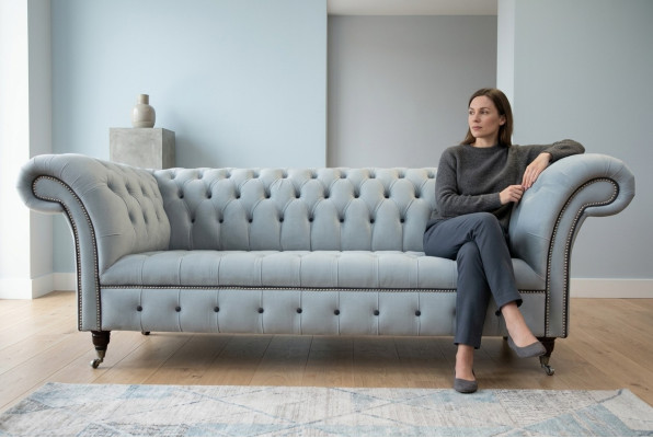 Sofa 3 miejsce do siedzenia Luksusowe skórzane sofy Chesterfield Luksusowa designerska kanapa Nowość
