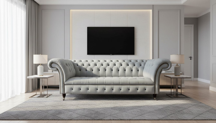 Sofa 3 miejsce do siedzenia Luksusowe skórzane sofy Chesterfield Luksusowa designerska kanapa Nowość