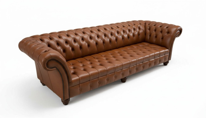 Sofa do salonu Chesterfield Couch Podkładka Sofy 4 miejsce do siedzenia Skóra xxl duża