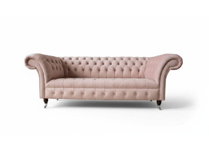 Chesterfield 3 miejsce do siedzenia Pink Design Couches Podkładka Sofy Material Włókienniczy