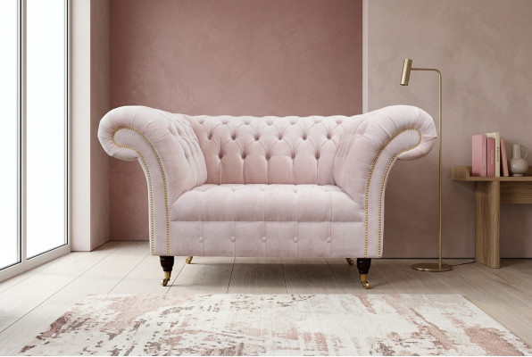 Fotel Podkładka Sofa Włókienniczy Chesterfield Couches 1 miejsce siedzące Single Seater Pink