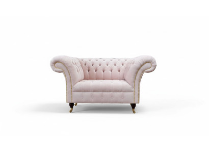 Fotel Podkładka Sofa Włókienniczy Chesterfield Couches 1 miejsce siedzące Single Seater Pink