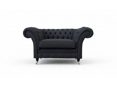 Gray Chesterfield Fotel 1,5 miejsce do siedzenia Sofa Couch Podkładka Włókienniczy Gray Fotel