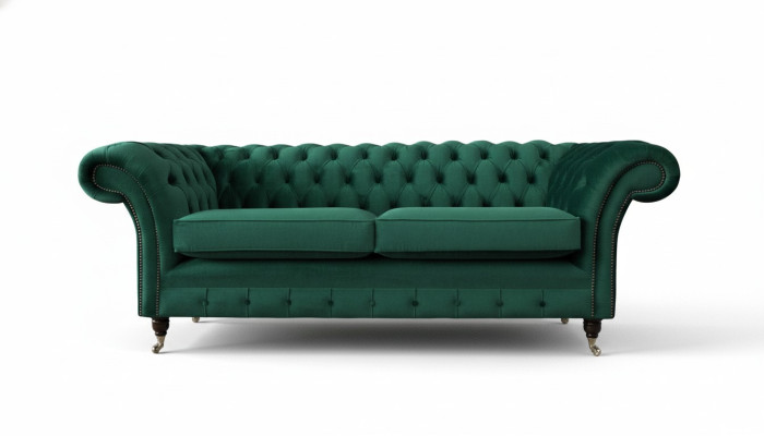 Sofa 3 miejsce do siedzenia Green Sofy Style Luksusowy Projekt Salonu Chesterfield Nowość