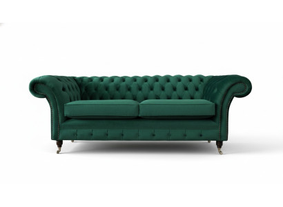 Sofa 3 miejsce do siedzenia Green Sofy Style Luksusowy Projekt Salonu Chesterfield Nowość