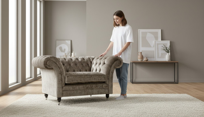 Design Chesterfield Fotel 1 miejsce do siedzenia kanapa Podkładka Luksusowe sofy włókiennicze