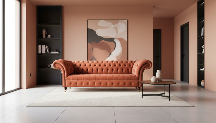 Luksusowa Kanapa Chesterfield 3 miejsce do siedzenia Podkładka Włókienniczy Kanapy Materiał Sofa Nowość