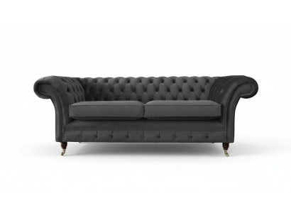 Designerska Sofa Chesterfield 3 miejsce do siedzenia Szara Sofa Podkładka Sofy Salon
