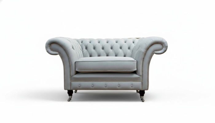 Fotel Podkładka Sofa Włókienniczy Chesterfield Couches 1 miejsce siedzące Single Seater Grey