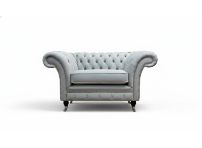 Fotel Podkładka Sofa Włókienniczy Chesterfield Couches 1 miejsce siedzące Single Seater Grey