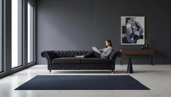 Design Sofa 4 miejsce do siedzenia Podkładka Luxury Classic Włókienniczy Chesterfield Sofas
