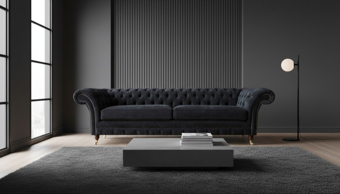 Design Sofa 4 miejsce do siedzenia Podkładka Luxury Classic Włókienniczy Chesterfield Sofas