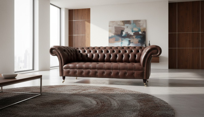 Sofa 3 miejsce do siedzenia Chesterfield skórzana sofa salon designerskie kanapy Podkładka