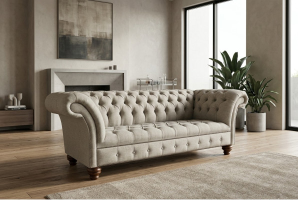 Sofa designerska trzyosobowa 3 miejsce do siedzenia Kanapy Szara Podkładka Sofy Meble Nowe